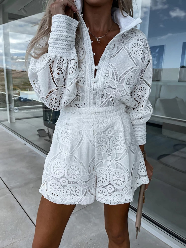 LACE™ | BLUSE UND MINIROCK SET