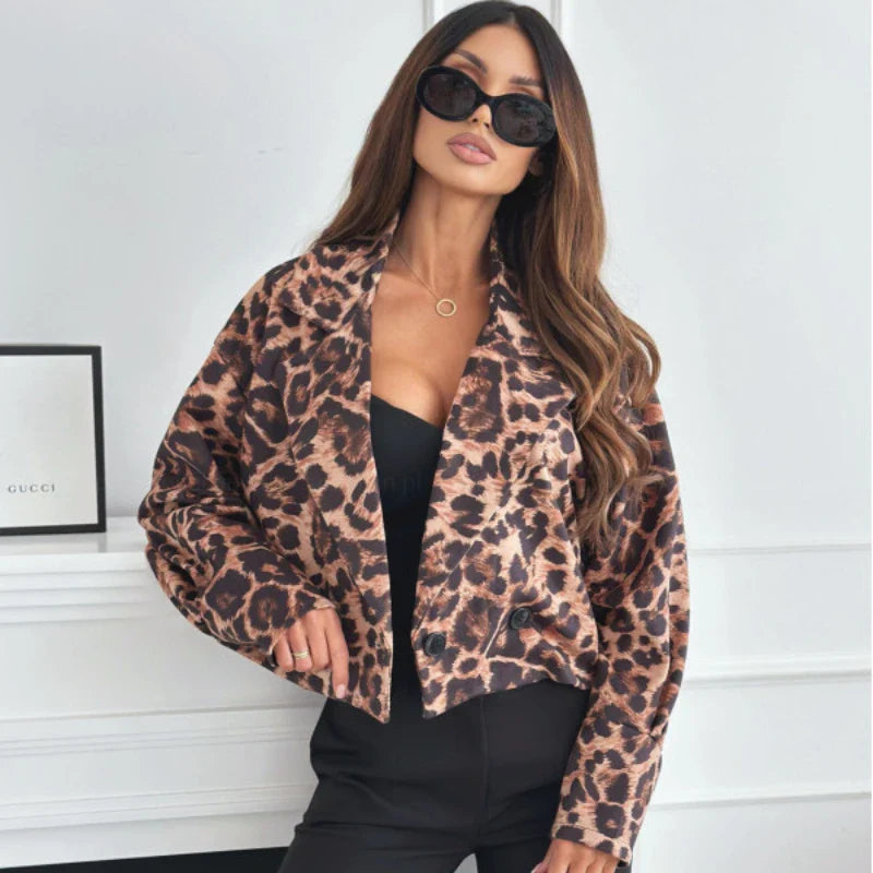 OLIV™ | JACKE MIT LEOPARDENMUSTER