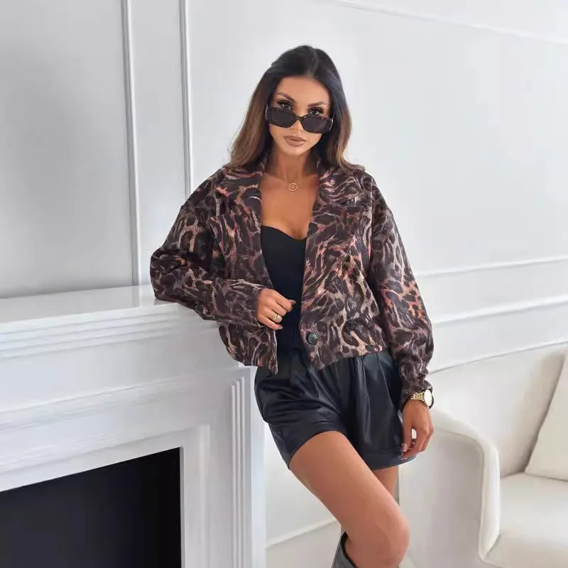OLIV™ | JACKE MIT LEOPARDENMUSTER