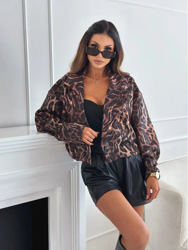 OLIV™ | JACKE MIT LEOPARDENMUSTER