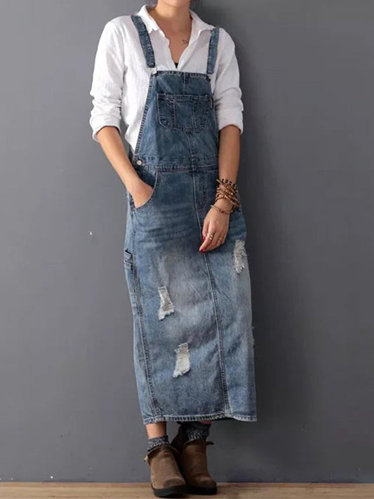 RAYA™ | DENIM OVERALL MAXIKLEID