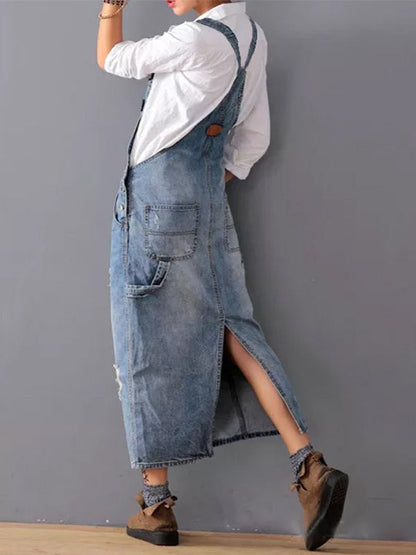 RAYA™ | DENIM OVERALL MAXIKLEID