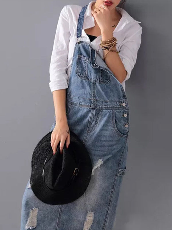 RAYA™ | DENIM OVERALL MAXIKLEID