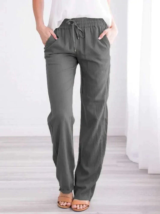 NOVA™ | LOCKERE LEINENHOSE MIT GERADEM BEIN