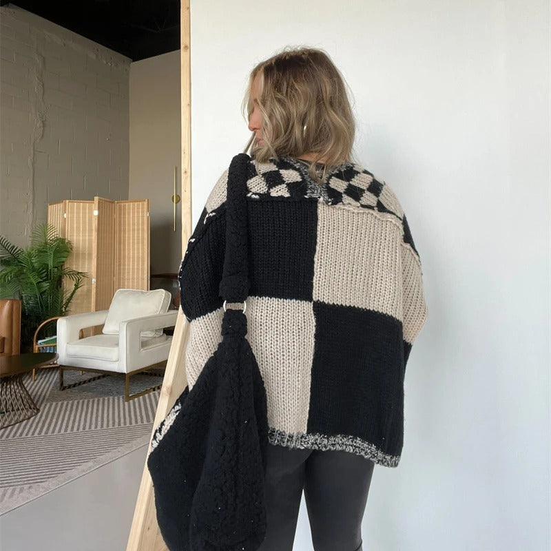 ARYA™ | KARIERTER STRICKCARDIGAN